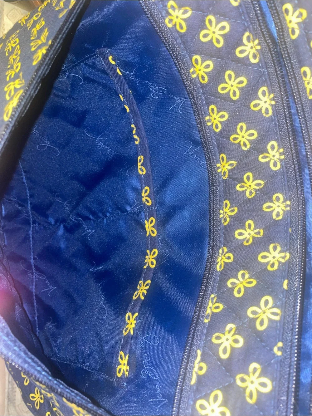 Vera Bradley West Virginia Crossbody Bag in Navy and Yellow